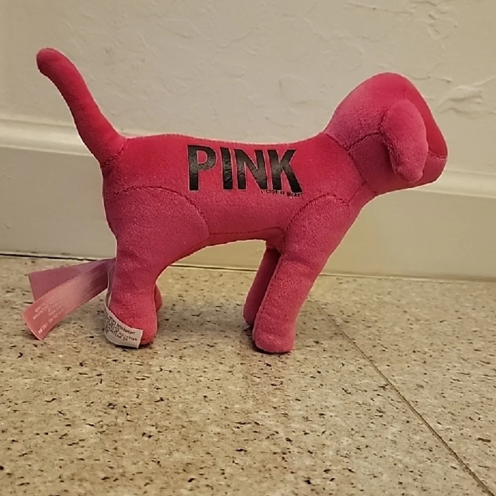 NWOT PINK Victoria's Secret Plush Puppy Dog Toy Vibrant Pink Love